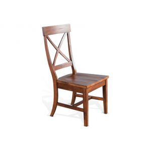 Sunny Designs - Tuscany Crossback Chair with Wood Seat in Medium Brown - 1660VM