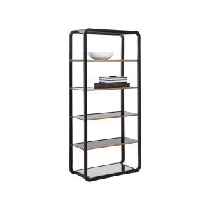 Sunpan - Ambretta Bookcase Large - Black / Smoke Grey - 108086_CLOSEOUT