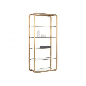 Sunpan - Ambretta Bookcase Large - Gold / Clear - 107074