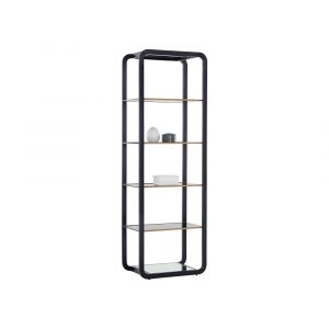 Sunpan - Ambretta Bookcase Small - Black / Smoke Grey - 107075