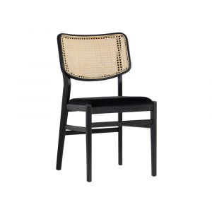 Sunpan - Annex Dining Chair - Velvet Black / Natural (Set Of 2) - 106692