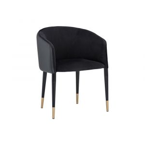 Sunpan - Ikon Asher Dining Armchair - Abbington Black / Napa Black - 105317_CLOSEOUT