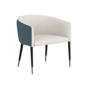 Sunpan - Ikon Asher Lounge Chair - Mina Ivory / Meg Dusty Teal - 110586_CLOSEOUT