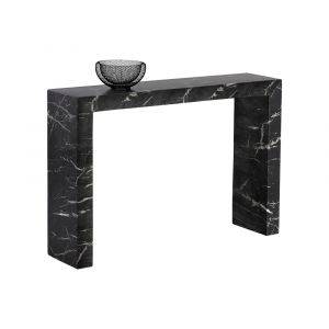 Sunpan - MIXT Axle Console Table - Marble Look - Black - 106494