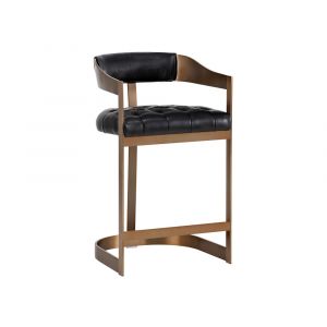 Sunpan - Ikon Beaumont Counter Stool - Antique Brass - Cantina Black - 104014