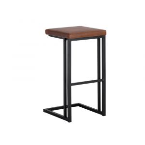 Sunpan - Boone Barstool - Black - Bravo Cognac (Set Of 2) - 104954