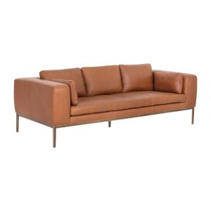 Sunpan - Irongate Burr Sofa - Behike Saddle Leather - 106139