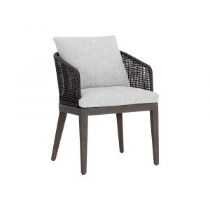 Sunpan - Capri Dining Armchair - Smoke Grey - Copacabana Marble - 109477