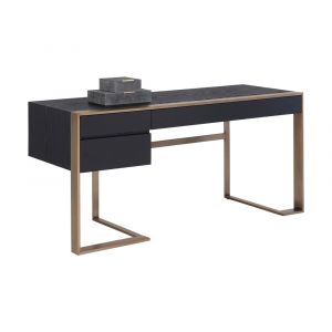 Sunpan - Ikon Dalton Desk - Antique Brass - Black - 107062