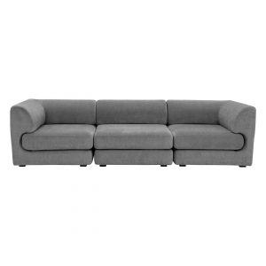 Sunpan - Harmony 3pc Modular Sectional Sofa in Danny Dark Grey - 107900_107899_107899