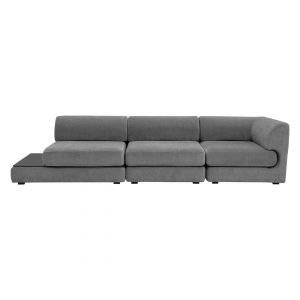 Sunpan - Harmony 3pc Modular Sectional Sofa in Danny Dark Grey - 107900_107899_108800