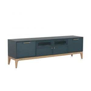 Sunpan - Zenn Rivero Media Console And Cabinet - Teal - 108686