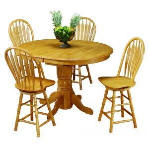Sunset Trading - 5 Piece Pedestal Butterfly Leaf Pub Table Set with Swivel Barstools - DLU-TBX4266CB-B24-LO5PC