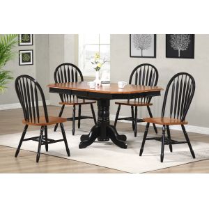 Sunset Trading - 5 Piece Pedestal Extension Dining Set with Arrowback Chairs - DLU-TCP3660-820-BCH5PC_CLOSEOUT