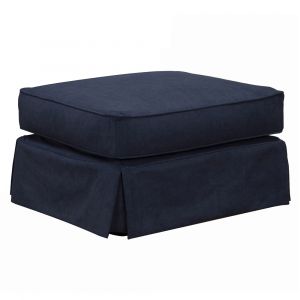 Sunset Trading -  Americana  Box Cushion Slipcovered Ottoman  - SU-108530-391049