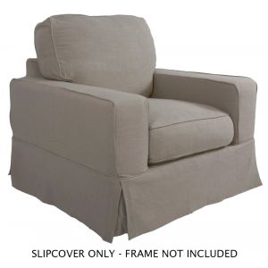 Sunset Trading - Americana Slipcover for Box Cushion Track Arm Chair - Light Gray - SU-108520SC-220591