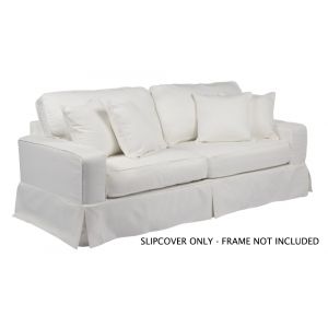 Sunset Trading - Americana Slipcover for Box Cushion Track Arm Sofa - Performance Fabric - White - SU-108500SC-391081