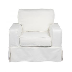 Sunset Trading - Americana Slipcovered Chair Performance White - SU-108520-391081
