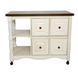 Sunset Trading - Andrews Four Drawer Kitchen Cart - DCY-CRT-03-AW