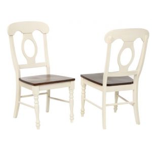 Sunset Trading - Andrews Napoleon Dining Chair In Antique White And Chestnut - (Set of 2) - DLU-ADW-C50-AW-2