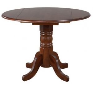 Sunset Trading - Andrews Round Drop Leaf Dining Table In Chestnut - DLU-ADW4242-CT