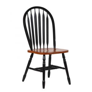 Sunset Trading - Arrowback Dining Chair in Antique Black and Cherry - (Set of 2) - DLU-820-BCH-2