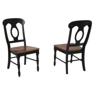 Sunset Trading - Black Cherry Selections Napoleon Dining Chair In Antique Black And Cherry (Set of 2) - DLU-C50-BCH-2