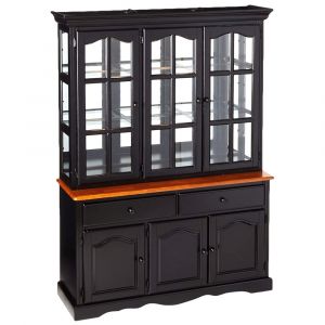 Sunset Trading -  Black Cherry Selections Treasure Buffet and Lighted Hutch  - DLU-22-BH-BCH