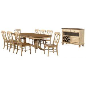 Sunset Trading - Brook 10 Piece Double Pedestal Extendable Dining Set With Server - DLU-BR4296-C50-SRPW10PC