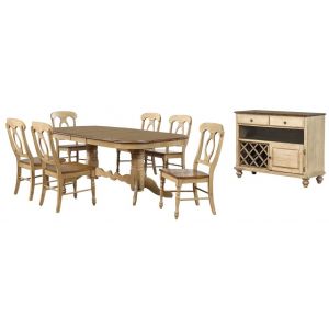 Sunset Trading - Brook 8 Piece Double Pedestal Extendable Dining Set With Server - DLU-BR4296-C50-SRPW8PC