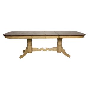 Sunset Trading - Brook Double Pedestal Extension Dining Table - DLU-BR4296-PW