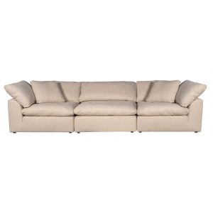 Sunset Trading Contemporary Puff Collection 3PC Slipcovered Modular Sectional Sofa Performance Fabric Washable Water-Resistant Stain-Proof 132