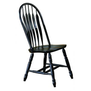 Sunset Trading - Comfort Back Dining Chair in Antique Black - (Set of 2) - DLU-4130-AB-2