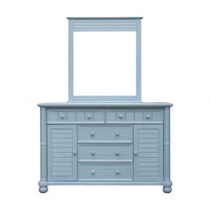 Sunset Trading - Cool Breeze Dresser and Mirror - 5 Drawer - 2 Cabinets - CF-1730_34-0156
