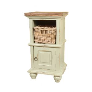 Sunset Trading - Cottage End Table with Basket - CC-TAB016TLD-CMRW-B