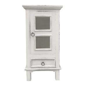 Sunset Trading - Cottage One Door End Table - Drawer - Nightstand - Distressed White - CC-CHE324LD-WW