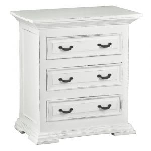 Sunset Trading - Cottage Three Drawer Nightstand - End Table - Distressed White - CC-CHE113LD-WW