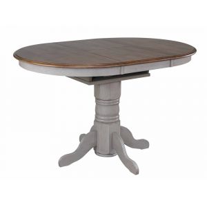 Sunset Trading - Country Grove Round or Oval Extendable Pub Table - Distressed Gray and Brown Wood - DLU-CG4260CB-GO