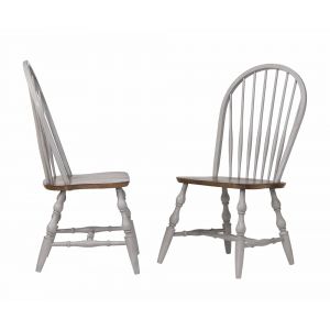Sunset Trading - Country Grove Windsor Dining Chair - Distressed Gray and Brown Wood - (Set of 2) - DLU-CG-C30-GO-2