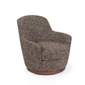 Sunset Trading - Heathered Black Brown Soft Tweed Swivel Chair - Low Back - T Cushion - SU-1705-93-871885