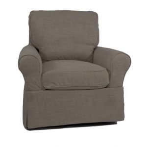Sunset Trading - Horizon Slipcovered Swivel Chair in Linen - SU-114993-466082