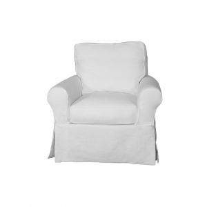 Sunset Trading - Horizon Slipcovered Swivel Rocking Chair Performance White - SU-114993-391081