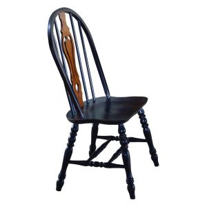 Sunset Trading - Keyhole Dining Chair in Antique Black - (Set of 2) - DLU-124-S-AB-2