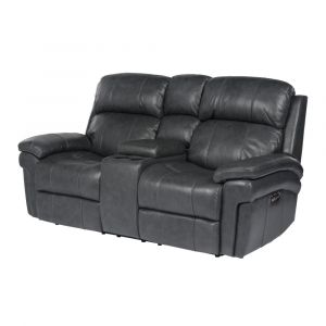 Sunset Trading - Luxe Leather Reclining Loveseat With Power Headrest And Console - SU-9102-94-1394-73