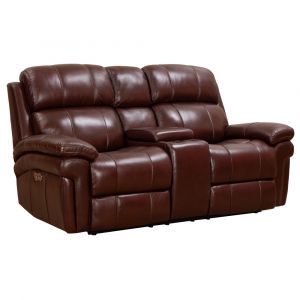 Sunset Trading -  Luxe Leather  Reclining Loveseat with Power Headrest  - SU-9102-88-1394-73