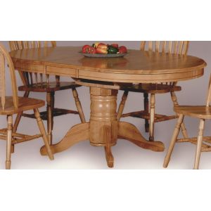 Sunset Trading - Pedestal Butterfly Leaf Dining Table in Light Oak Finish - DLU-TBX4266-LO