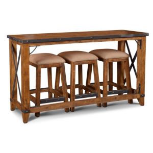 Sunset Trading - Rustic City 4 Piece Counter Dining Setconsole With Stools - HH-8365-4PC