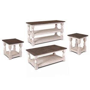 Sunset Trading -  Rustic French 4 Piece Living Room Table Set  - HH-1750-10152030-4P