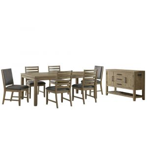 Sunset Trading -  Saunders 8PC Extendable Dining Table Set  - ED-D18620TB-2F4S-SV8P