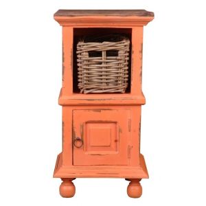 Sunset Trading - Shabby Chic Cottage End Table With Basket - CC-TAB016TLD-CRRW-B